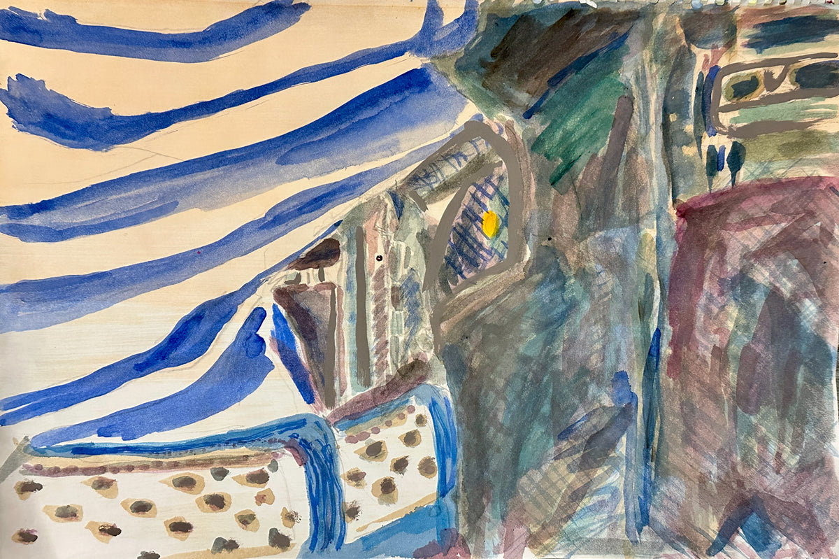Emerald Documentary 9, 2025, mixed-media painting on paper by CALMA