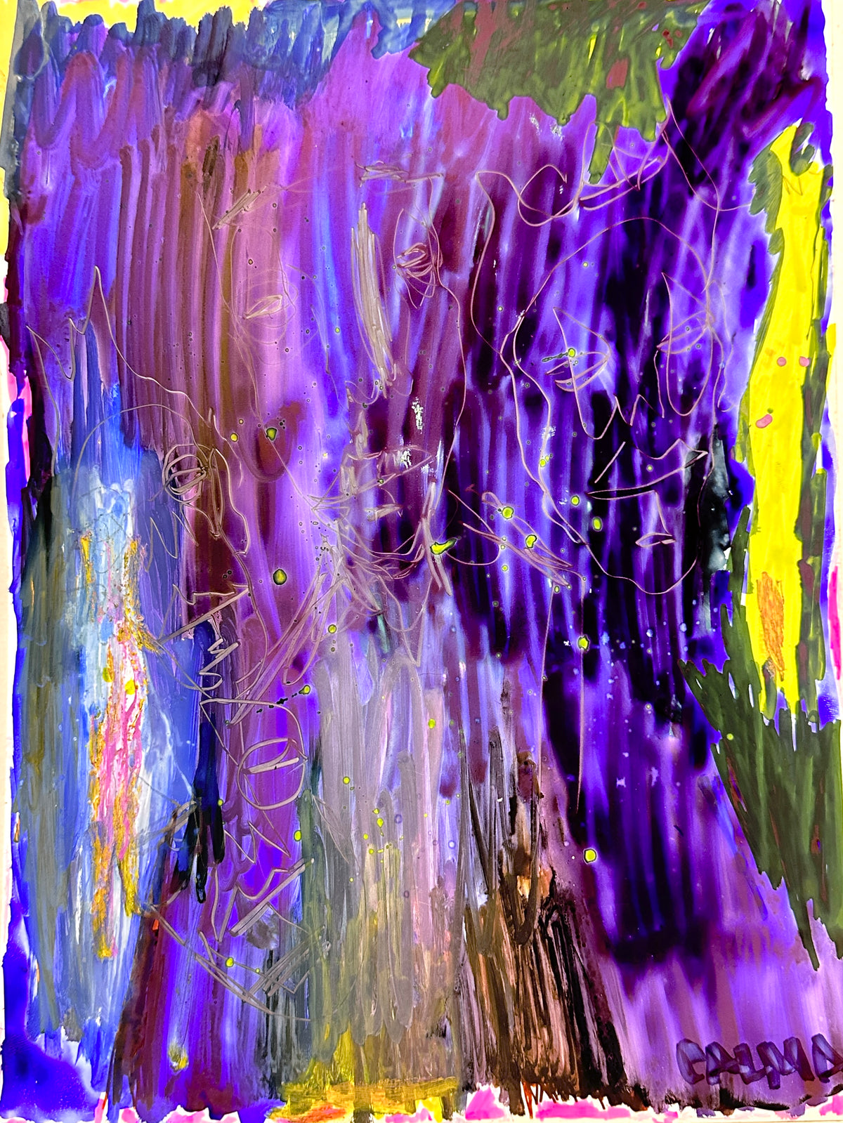 Purple ink faces