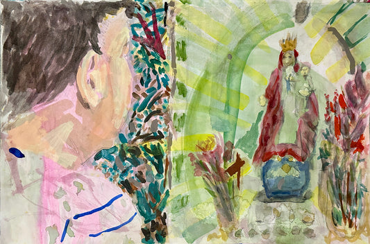 Emerald Documentary 7, 2025, mixed-media painting on paper by CALMA