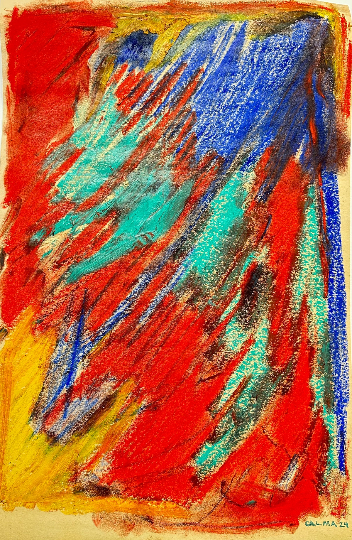 Tempest and Fury Study, 2024, mixed media and pastel on paper by CALMA