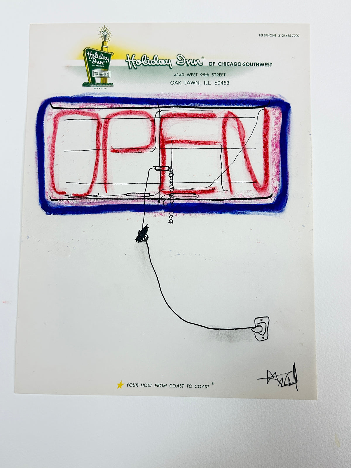 Open neon sign