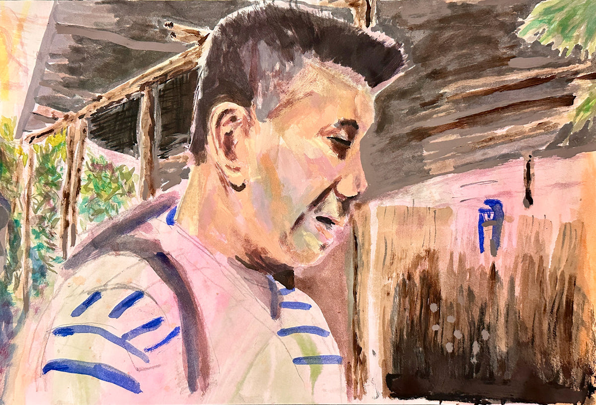 Emerald Documentary 4, 2025, mixed-media painting on paper by CALMA